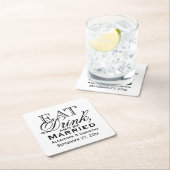 食べ飲み結婚したパーソナライズされた結婚 スクエアペーパーコースター (インサイチュ)