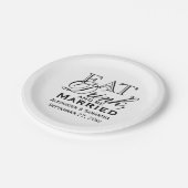 食べ飲み結婚したパーソナライズされた結婚 ペーパープレート (アングル)