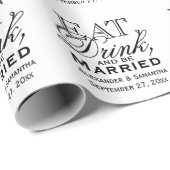 食べ飲み結婚したパーソナライズされた結婚 ラッピングペーパー (ロールコーナー)