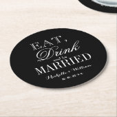 食べ飲み結婚した物を上等にる ラウンドペーパーコースター (アングル)