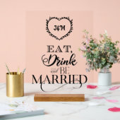 食べ飲み結婚した物 アクリルサイン (ウェディング)