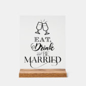 食べ飲み結婚した物 アクリルサイン (正面)