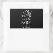 食べ飲み結婚した物 長方形シール (バッグ)