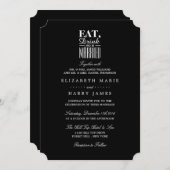 食べ飲み結婚した結婚式 招待状 (正面/裏面)