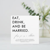 食べ飲み結婚式招待状結婚したモダン 招待状 (スタンド正面)