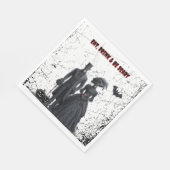 食べ飲み込み怖いゴシック体の大人のハローウィンパーティ スタンダードランチョンナプキン (角)