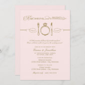 食べ飲み酒とBeピ結婚したックリハーサルディナー 招待状 (正面/裏面)