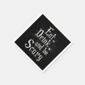 食べ飲み飲み怖いハロウィンおもしろいスパイダーウェブ スタンダードカクテルナプキン (角)