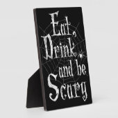 食べ飲み飲み怖いハロウィンおもしろいスパイダーウェブ フォトプラーク (側面)