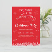 食べ飲み飲み楽しいクリスマスパーティの招待状 招待状 (スタンド正面)