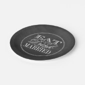 食べ飲み飲み結婚したとBeChalkboard結婚の ペーパープレート (アングル)