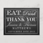 食べ飲み飲み結婚したとBeChalkboard結婚の ポストカード (正面)