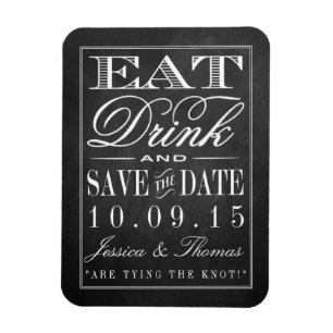 食べ飲み飲み結婚したとBeChalkboard結婚の マグネット