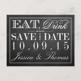 食べ飲み飲み結婚したとBeChalkboard結婚の 案内ポストカード