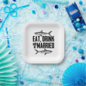 食べ飲み飲み結婚したヴィンテージ結婚ズ ペーパープレート (パーティー)
