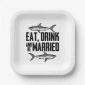 食べ飲み飲み結婚したヴィンテージ結婚ズ ペーパープレート (正面)