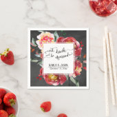 食べ飲み飲み結婚した赤い花黒板 スタンダードカクテルナプキン (インサイチュ)