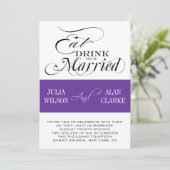 食べ飲み飲み結婚式招待状結婚した紫 招待状 (スタンド正面)