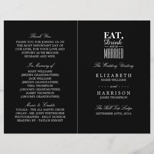 食べ飲み飲み結婚式 プログラム結婚した (正面)