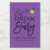 「食べ飲み、怖がる」ハローウィンパーティ ワインラベル (シングルラベル)