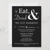 食べ飲み 私たち結婚しました! 秘密結婚 カジュアルパーティー 招待状 (正面)