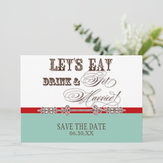 食べ飲むセーブ・ザ・デート案内を取る結婚した セーブザデート (スタンド正面)