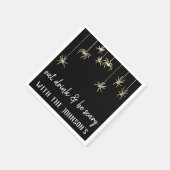 食べ飲む怖い金ゴールドぶら下がったのハロウィン スタンダードカクテルナプキン (角)