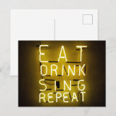 ,食べ飲む,歌う,ポストカードの位置を繰り返す ポストカード (正面/裏面)