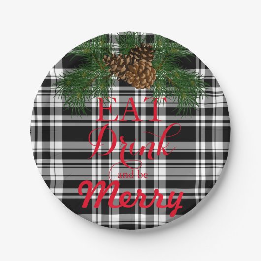 食べ飲めメリーてフェスティバルホリデイデザイン ペーパープレート (正面)