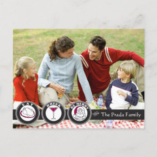 食べ飲め愉快な聖降誕祭を祝せ シーズンポストカード