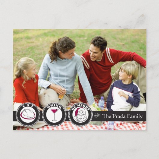 食べ飲め愉快な聖降誕祭を祝せ シーズンポストカード (正面)