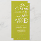 食べ飲め結婚した 招待状 (正面/裏面)