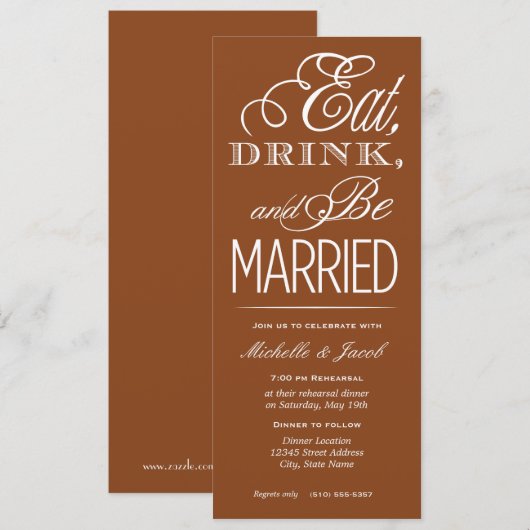 食べ飲め結婚した 招待状 (正面/裏面)