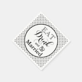 食べ飲め結婚した |水玉模様パターン|ミツバチ スタンダードカクテルナプキン (角)