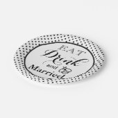 食べ飲め結婚した |水玉模様パターン|ミツバチ ペーパープレート (アングル)