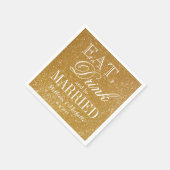 食べ飲んでグリッターのナ結婚プキンに結婚したなる スタンダードカクテルナプキン (角)