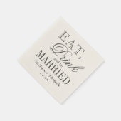 食べ飲んでベージュ色のナ結婚プキンに結婚したなる スタンダードカクテルナプキン (角)