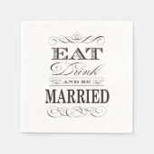 食べ飲んで優雅結婚したな結婚式 スタンダードカクテルナプキン (正面)