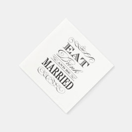 食べ飲んで優雅結婚したな結婚式 スタンダードカクテルナプキン