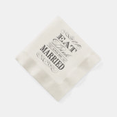 食べ飲んで優雅結婚したな結婚式 縁ありカクテルナプキン (角)