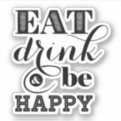 食べ飲んで幸せになる シール (正面)