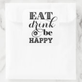 食べ飲んで幸せになる スクエアシール (バッグ)