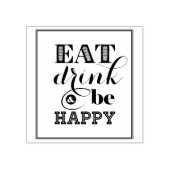 食べ飲んで幸せになる ラバースタンプ (インプリント)