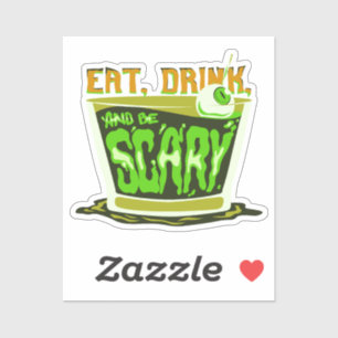 食べ飲んで怖いハロウィンおもしろいパン シール