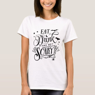 食べ飲んで怖いハロウィーンTシャツ Tシャツ
