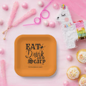 食べ飲んで怖い家族ハローウィンパーティ ペーパープレート (パーティー)