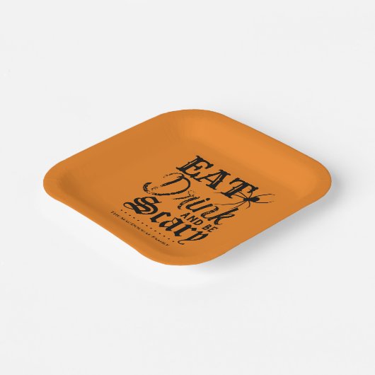 食べ飲んで怖い家族ハローウィンパーティ ペーパープレート (傾斜あり)