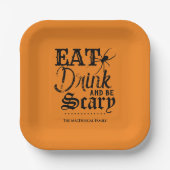 食べ飲んで怖い家族ハローウィンパーティ ペーパープレート (正面)