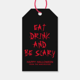 食べ飲んで怖い赤い血のハロウィンカスタムー ギフトタグ