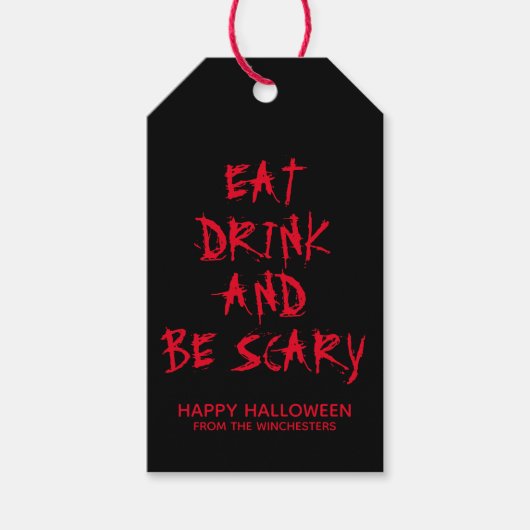 食べ飲んで怖い赤い血のハロウィンカスタムー ギフトタグ (正面)